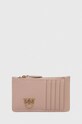 Pinko portfel skórzany skóra licowa różowy 100251.A0GK
