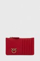 Δερμάτινο πορτοφόλι Pinko λείο δέρμα κόκκινο 100251.A0GK
