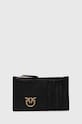 Шкіряний гаманець Pinko лицьова шкіра чорний 100251.A0GK