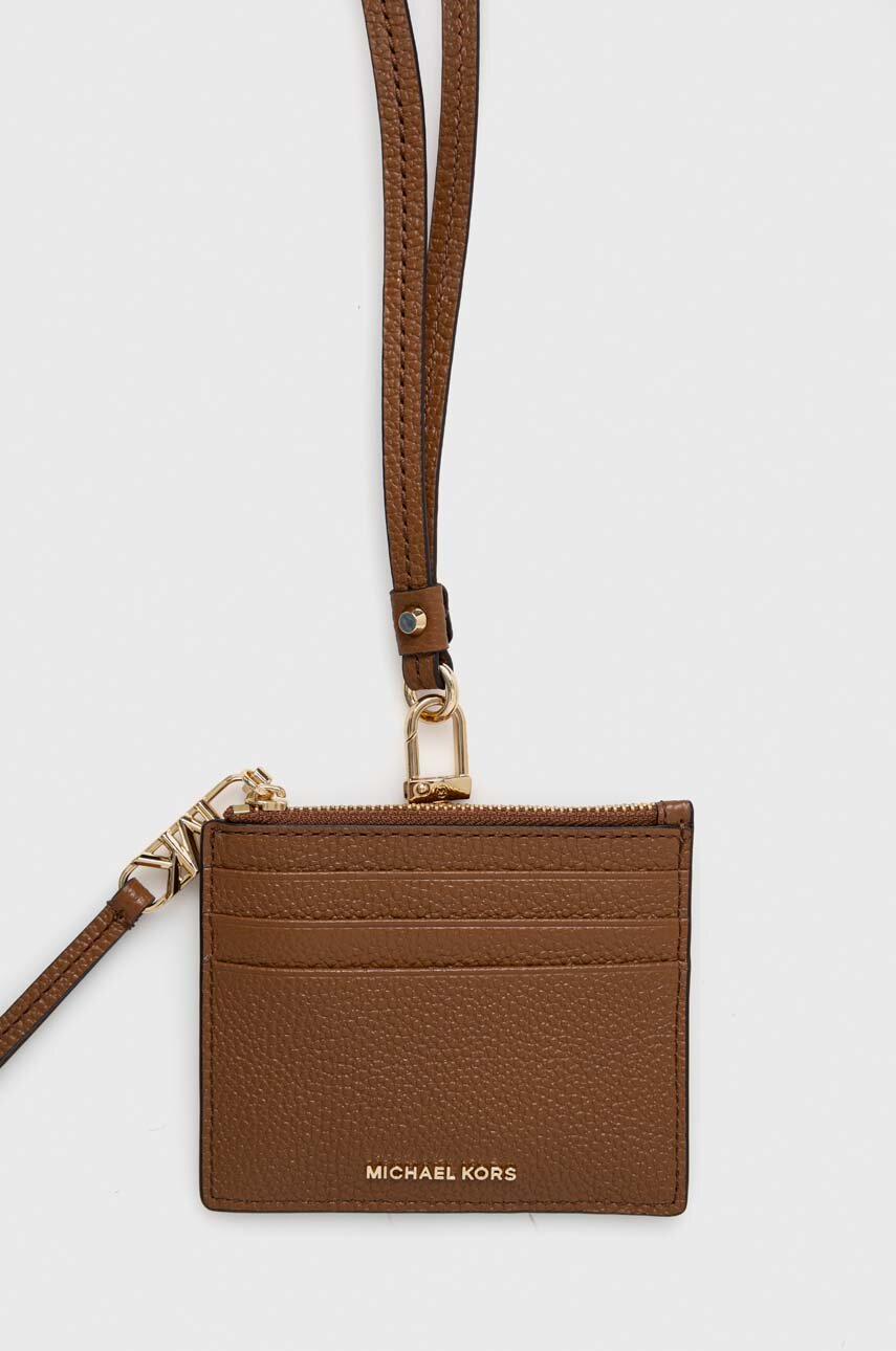 MICHAEL Michael Kors portfel skórzany brązowy