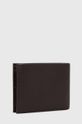 Kožená peněženka Calvin Klein tmavě hnědá