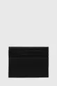 Kožené puzdro na karty Calvin Klein Jeans čierna