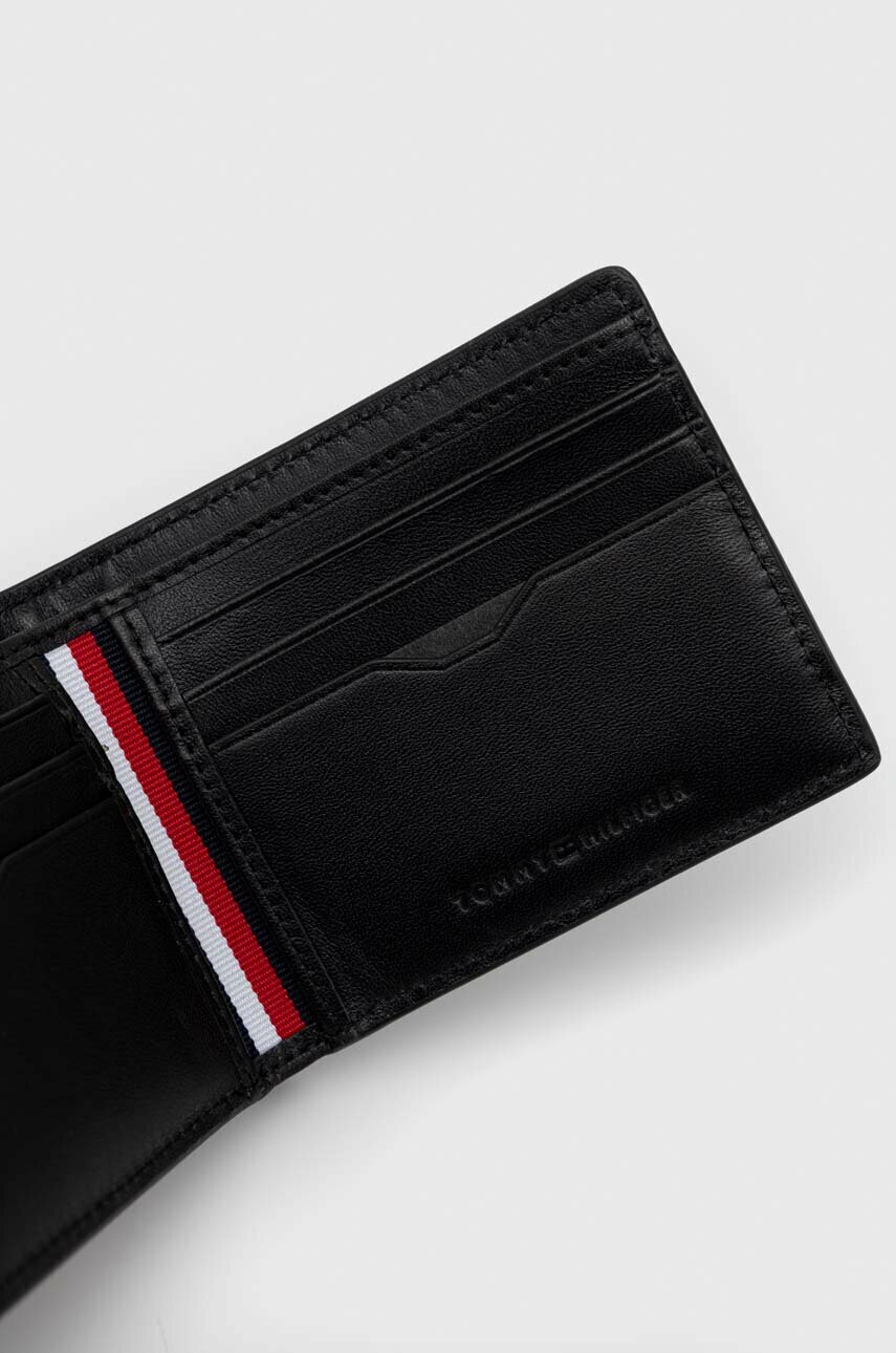 czarny Tommy Hilfiger portfel skórzany
