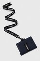 Tommy Jeans etui na karty skórzane skóra licowa granatowy AM0AM11026.PPYX