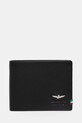 Aeronautica Militare portfel skórzany drobny wzór czarny AM104