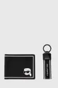 črna Denarnica + obesek za ključek Karl Lagerfeld Unisex