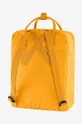 yellow Fjallraven backpack
