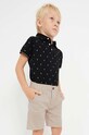 Mayoral polo dziecięce wzorzyste czarny 3150.5D.MINI