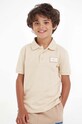 Calvin Klein Jeans polo dziecięce aplikacja beżowy IB0IB01637.PPYX
