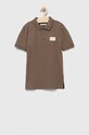 Calvin Klein Jeans polo dziecięce IB0IB01637.PPYX brązowy SS23