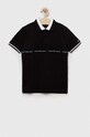 Calvin Klein Jeans polo dziecięce aplikacja czarny IB0IB01638.PPYX