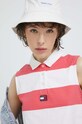 Pamučni top Tommy Jeans roza DW0DW15325.PPYX