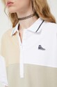 Βαμβακερό μπλουζάκι πόλο Converse 10024962.A02 μπεζ