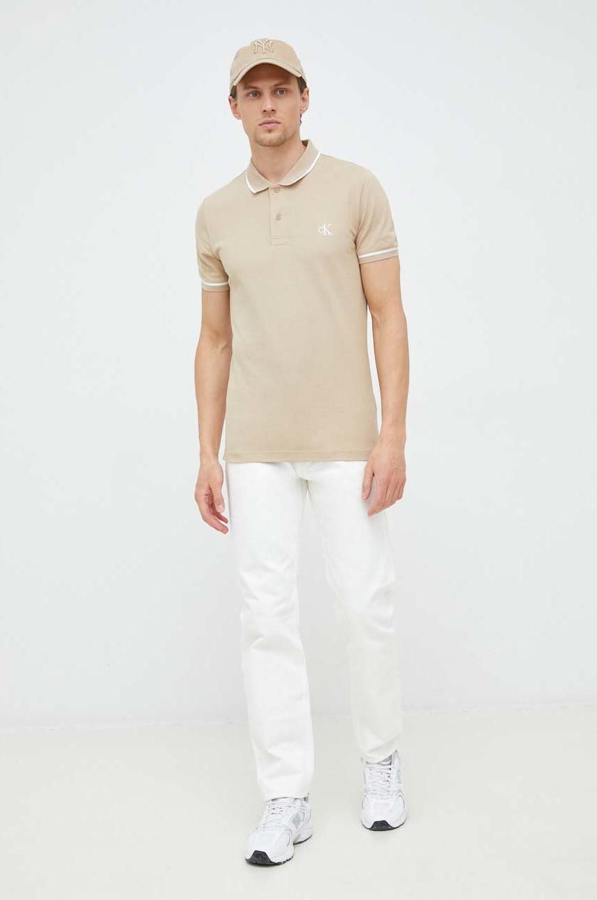 Calvin Klein Jeans polo beżowy