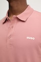 Хлопковое поло HUGO 50466182 розовый