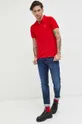 Bavlnené polo tričko Tommy Jeans červená