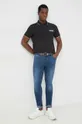Βαμβακερό μπλουζάκι πόλο Michael Kors μαύρο