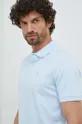 svetlomodrá Bavlnené polo tričko Calvin Klein