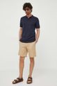 Calvin Klein polo bawełniane K10K111657.PPYX granatowy SS23