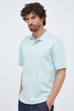 Odzież Calvin Klein polo bawełniane K10K111195.PPYX turkusowy