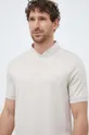 μπεζ Βαμβακερό μπλουζάκι πόλο Calvin Klein