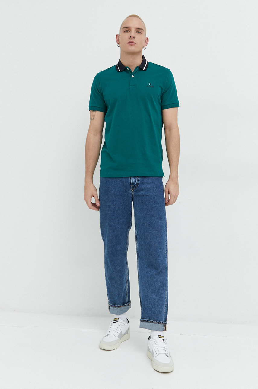 Jack & Jones polo bawełniane JJEJOE ciemny zielony