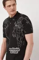 čierna Bavlnené polo tričko Lacoste Pánsky