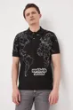 μαύρο Βαμβακερό μπλουζάκι πόλο Lacoste