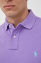 Хлопковое поло Polo Ralph Lauren 710782592 фиолетовой