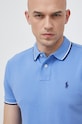 Bavlněné polo tričko Ralph Lauren modrá 710842621