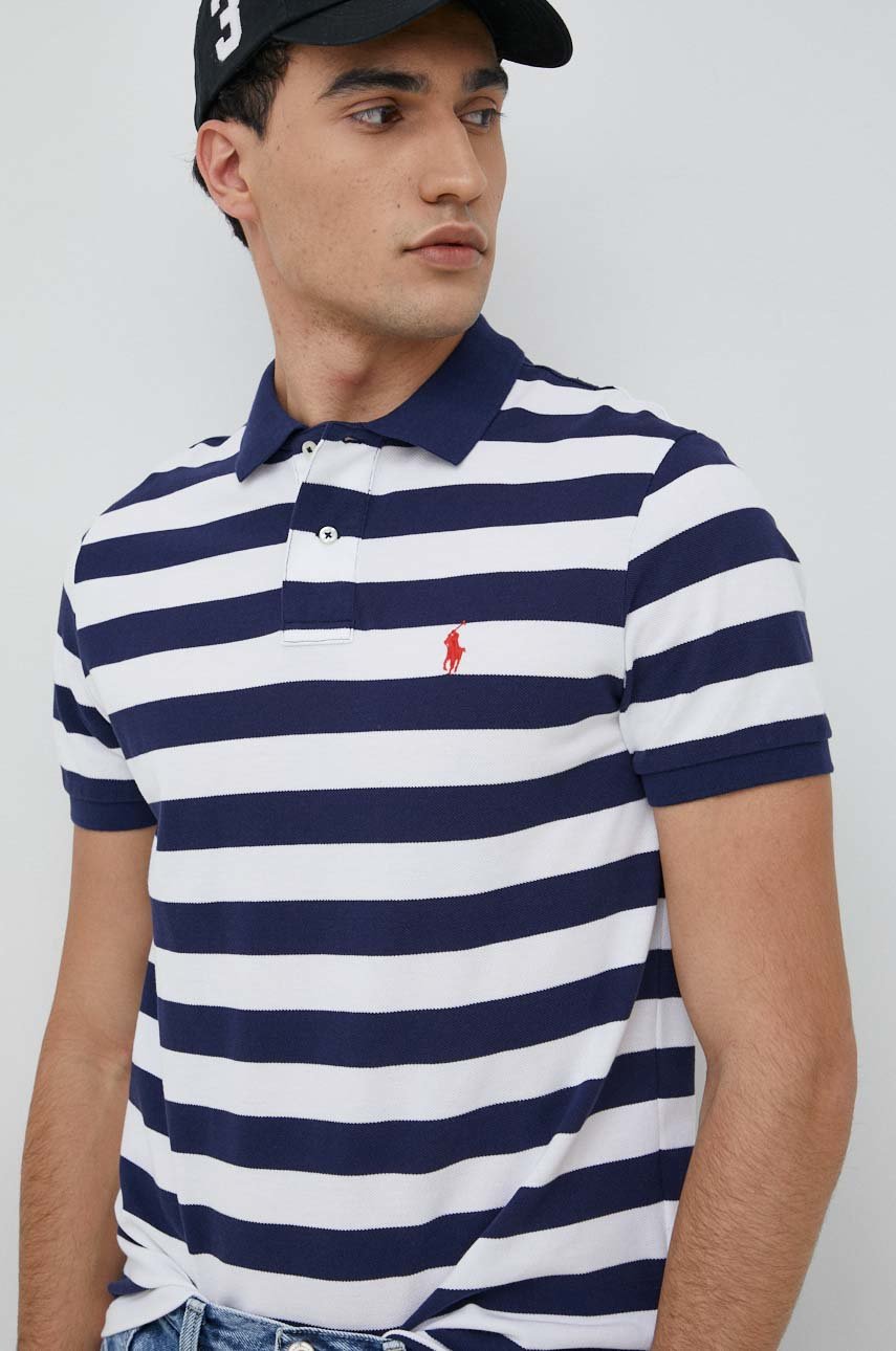 granatowy Polo Ralph Lauren polo bawełniane