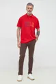 Bavlněné polo tričko Polo Ralph Lauren červená