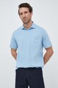 Поло з домішкою льону Polo Ralph Lauren блакитний 710900790