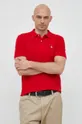 Βαμβακερό μπλουζάκι πόλο United Colors of Benetton κόκκινο