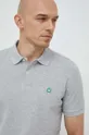 sivá Bavlnené polo tričko United Colors of Benetton Pánsky