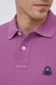 Βαμβακερό μπλουζάκι πόλο United Colors of Benetton Ανδρικά