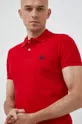 κόκκινο Βαμβακερό μπλουζάκι πόλο United Colors of Benetton Ανδρικά