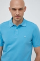 niebieski United Colors of Benetton polo bawełniane