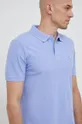 μπλε Βαμβακερό μπλουζάκι πόλο United Colors of Benetton Ανδρικά