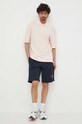 Βαμβακερό μπλουζάκι πόλο United Colors of Benetton 3089U300X.86P ροζ SS23