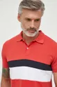 κόκκινο Βαμβακερό μπλουζάκι πόλο Geox