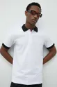 Βαμβακερό μπλουζάκι πόλο Bruuns Bazaar Raul Gonzales λευκό