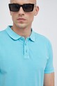 Joop! polo bawełniane Ambrosio turkusowy 30037489