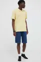 Βαμβακερό μπλουζάκι πόλο Wrangler κίτρινο