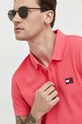 Tommy Jeans polo bawełniane różowy DM0DM16224.PPYX