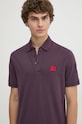 Одежда Хлопковое поло HUGO 50490770 фиолетовой