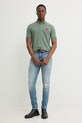 Bavlněné polo tričko HUGO 50490770 zelená SS25