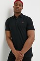 Bavlněné polo tričko HUGO černá 50490770