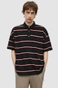 AllSaints polo bawełniane ARDEN SS POLO wzorzyste czarny MD032Y