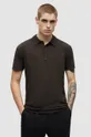 μαύρο Βαμβακερό μπλουζάκι πόλο AllSaints Ανδρικά